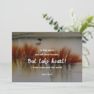 John 16:33 I have Overcome Bible Verse Flat Card