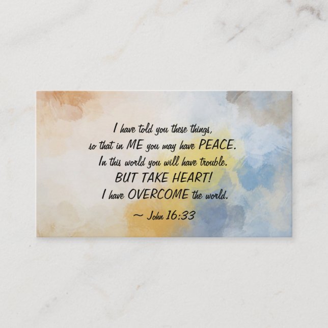 John 16:33 I Have OVERCOME the World! Business Card (Front)