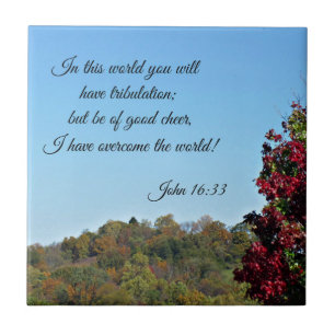 John 16:33 In the world you will have... Ceramic Tile