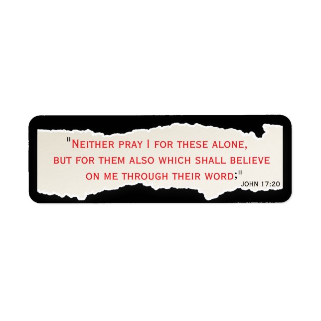 John 17:20  return address label (Front)