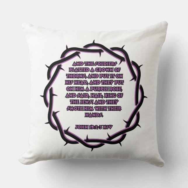 John 19:2-3 KJV Bible Verse Scripture Cushion (Front)