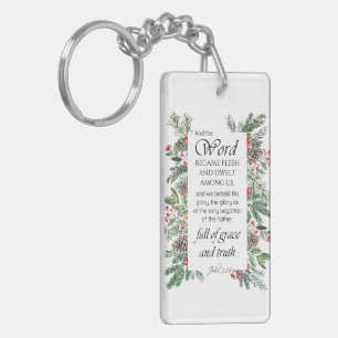 John 1:14 Christmas Bible Verse Key Ring
