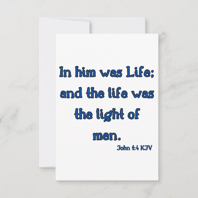 John 1:4 KJV Bible Verse Flat Greeting Card (Front)