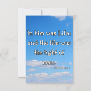 John 1:4 KJV Bible Verse Pic Flat Greeting Card