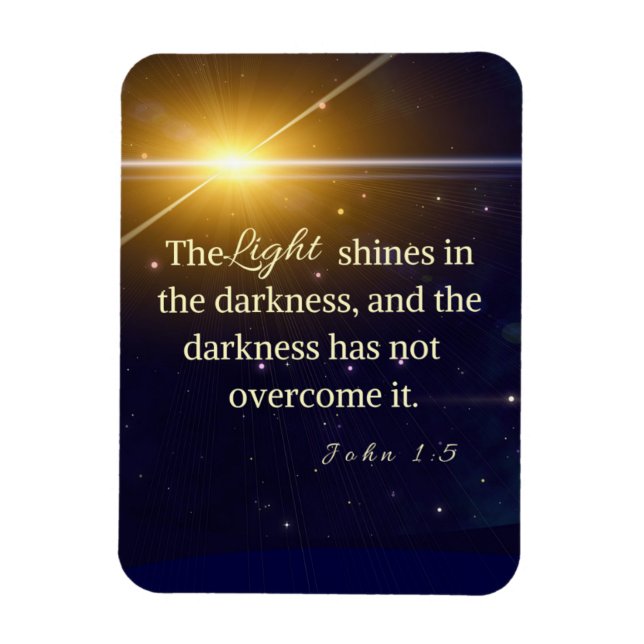 John 1:5 Light shines in the darkness Magnet (Vertical)