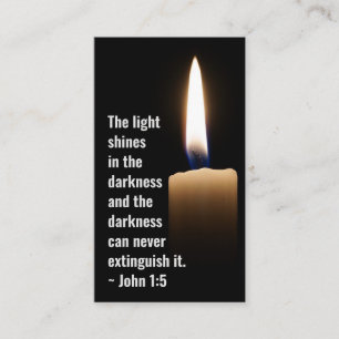 John 1:5 The Light Shines in the Darkness Business Card