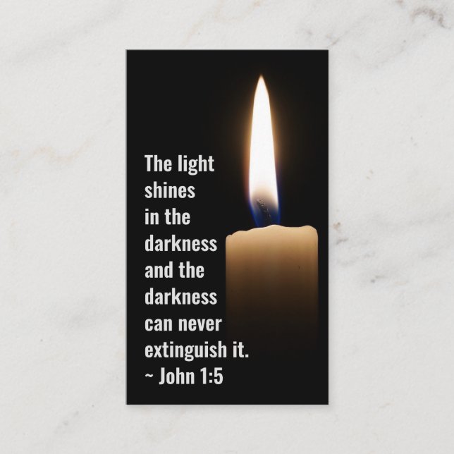 John 1:5 The Light Shines in the Darkness Business Card (Front)