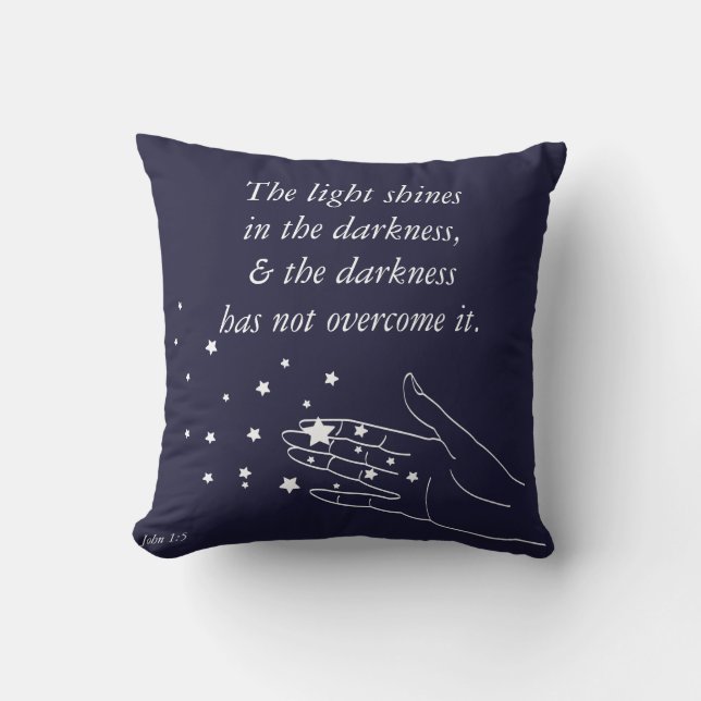 John 1:5 The Light Shines in The Darkness Cushion (Front)
