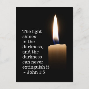 John 1:5 The Light Shines in the Darkness Postcard