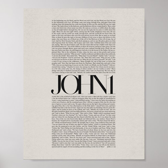 John 1 - Bible Verse Modern Scripture Wall Art (Front)