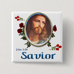 JOhn 3:16 15 Cm Square Badge