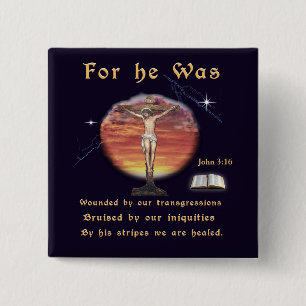John 3:16 15 cm square badge