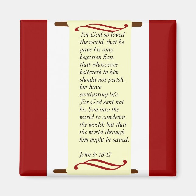 John 3:16- 17 magnet (Front)