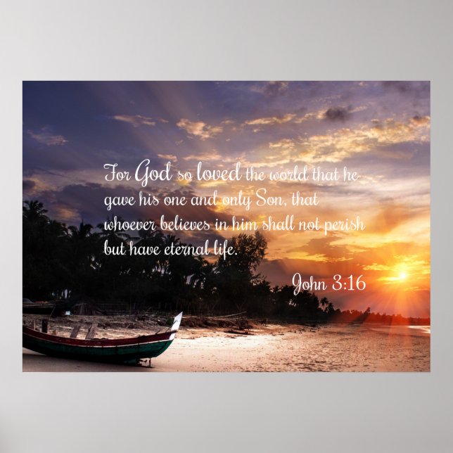 John 3:16 #1 NIV - Scripture Christian Wall Art (Front)