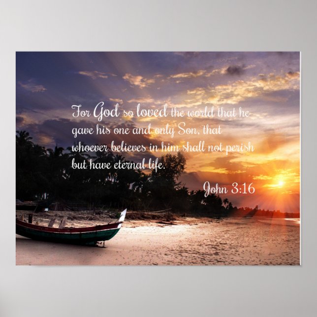John 3:16 #1 NIV - Scripture Christian Wall Art (Front)