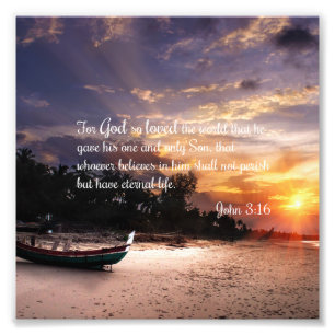 John 3:16 #1 NIV - Scripture Christian Wall Art
