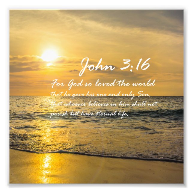 John 3:16 #2 NIV - Scripture Christian Wall Art (Front)