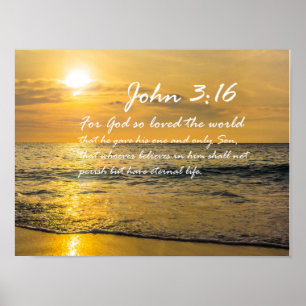 John 3:16 #2 NIV - Scripture Christian Wall Art