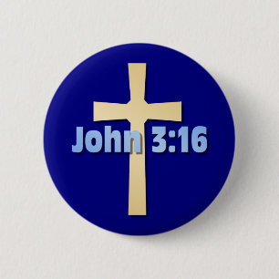 John 3:16 6 cm round badge