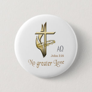 John 3:16 6 cm round badge