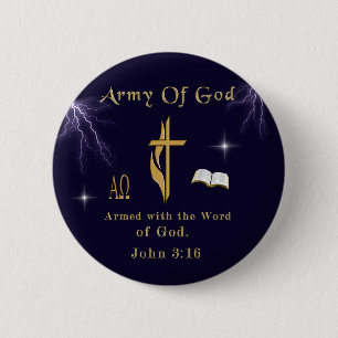 John 3:16 6 cm round badge