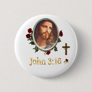 JOhn 3:16 6 Cm Round Badge