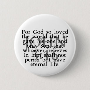 John 3:16 6 cm round badge
