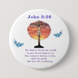 John 3:16 7.5 cm round badge