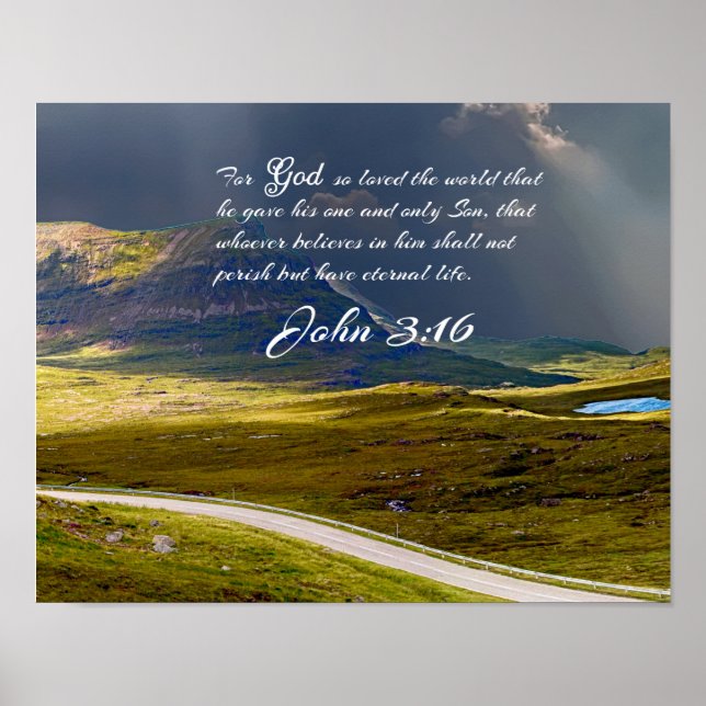 John 3:16 #9 NIV - Scripture Christian Wall Art (Front)