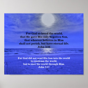 JOHN 3:16 and JOHN 3:17 Poster