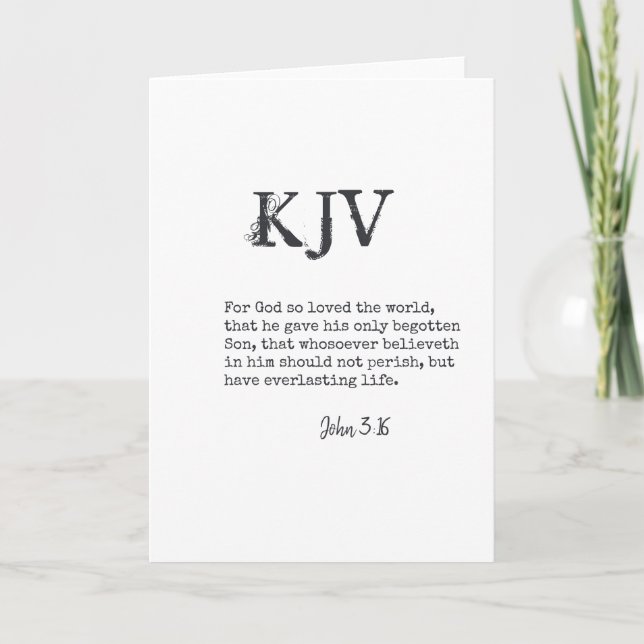 John 3:16 Bible Quote - Can be Customised Card (Front)