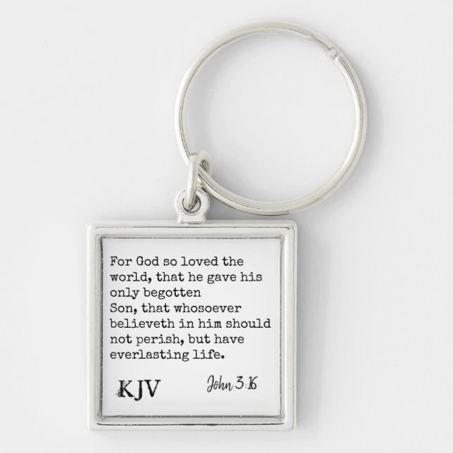 John 3:16 Bible Quote - Can be Customised Key Ring (Front)