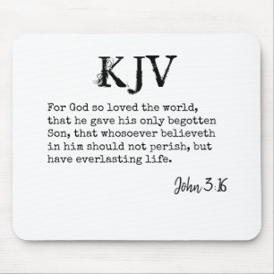 John 3:16 Bible Quote - Can be Customised Mouse Pad