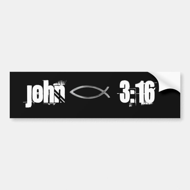 John 3:16 Bible Quote Customise It Bumper Sticker (Front)