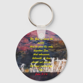 John 3:16 Bible scripture salvation truth Keychain