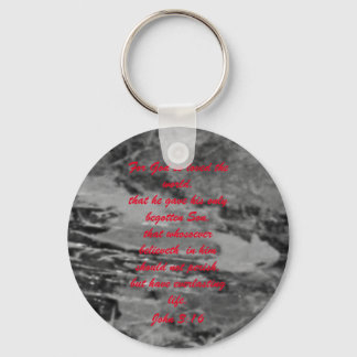 John 3:16 Bible scripture salvation truth Keychain