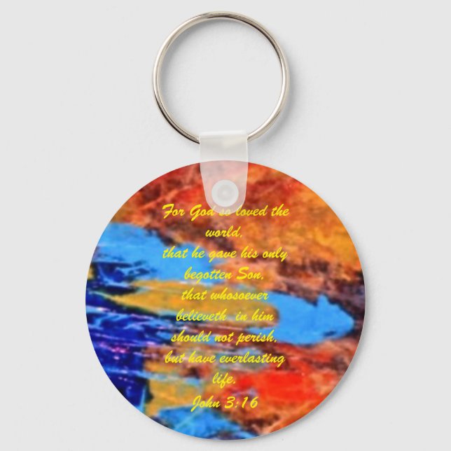 John 3:16 Bible scripture salvation truth Keychain (Front)