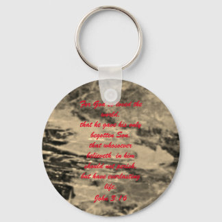 John 3:16 Bible scripture salvation truth Keychain