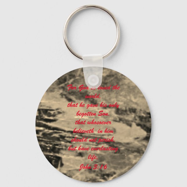 John 3:16 Bible scripture salvation truth Keychain (Front)