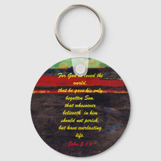 John 3:16 Bible scripture salvation truth Keychain