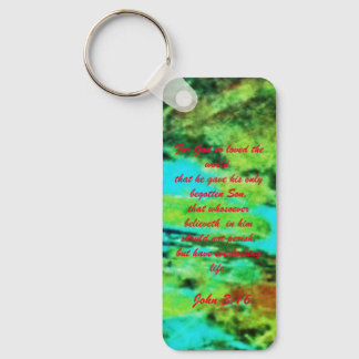 John 3:16 Bible scripture salvation truth Keychain