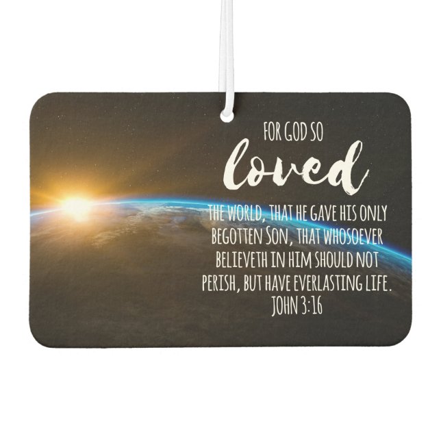 John 3:16 Bible Verse Christian Car Air Freshener (Front)