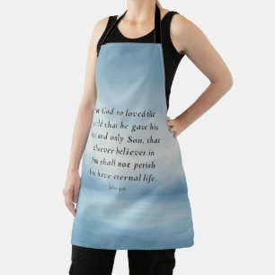 John 3:16 Bible Verse Image Apron
