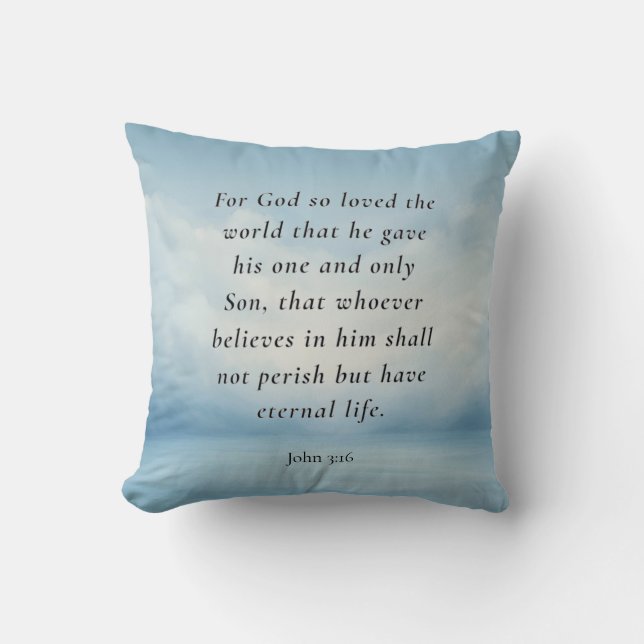 John 3:16 Bible Verse Image Cushion (Front)