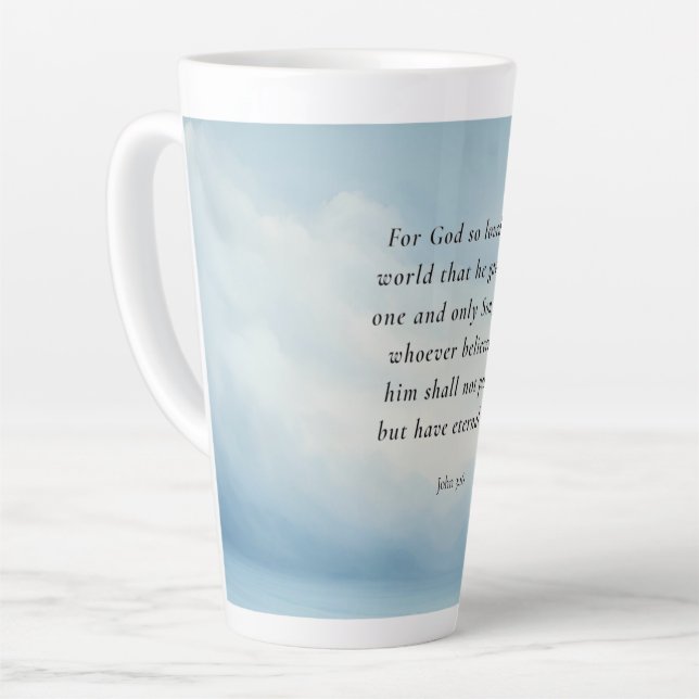 John 3:16 Bible Verse Image Latte Mug (Left Angle)