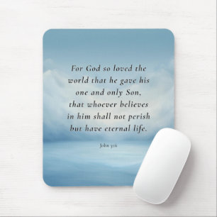 John 3:16 Bible Verse Image Mouse Pad