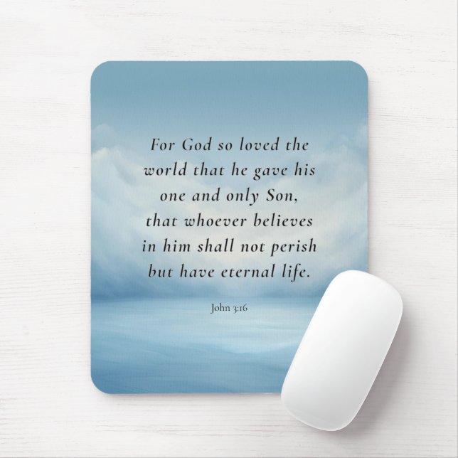 John 3:16 Bible Verse Image Mouse Pad (With Mouse)