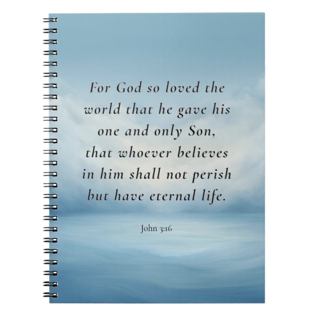 John 3:16 Bible Verse Image Notebook (Front)