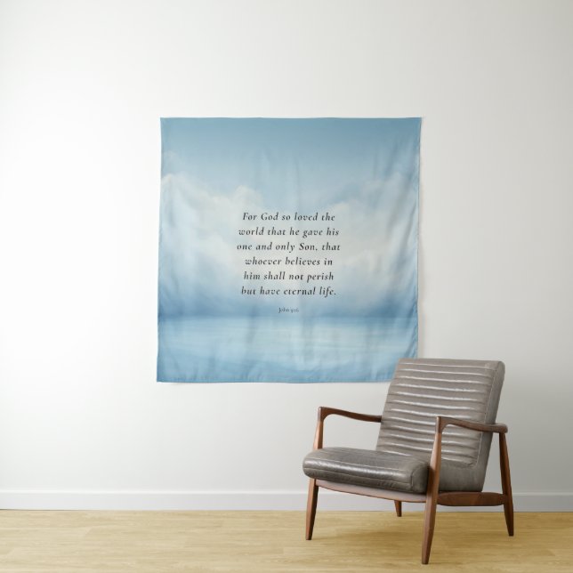 John 3:16 Bible Verse Image Tapestry (In Situ)