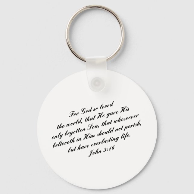 John 3:16 Bible Verse (KJV) Key Ring (Front)